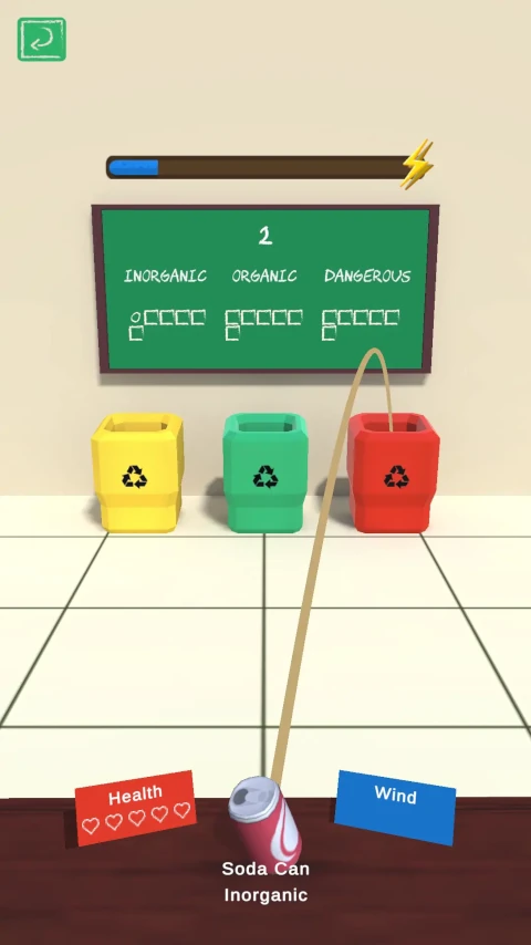 Aim to throw trash
